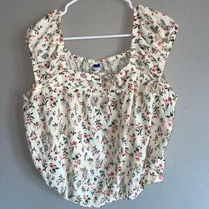 Old Navy Cream Floral Women's Blouse